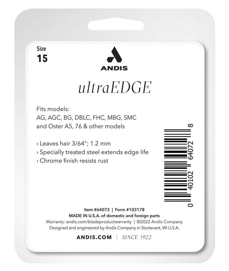Andis Size 15 Ultraedge Clipper Blade