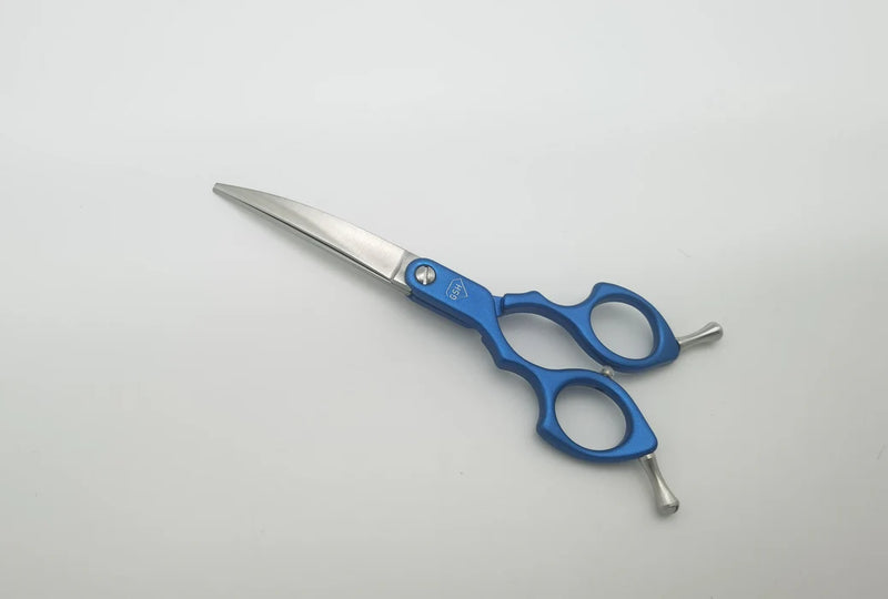 Left Handed Curve Aluminum Asian Fusion 6in shear (blue)