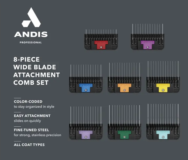 Andis 8pc Wide Blade Attachment Comb Set