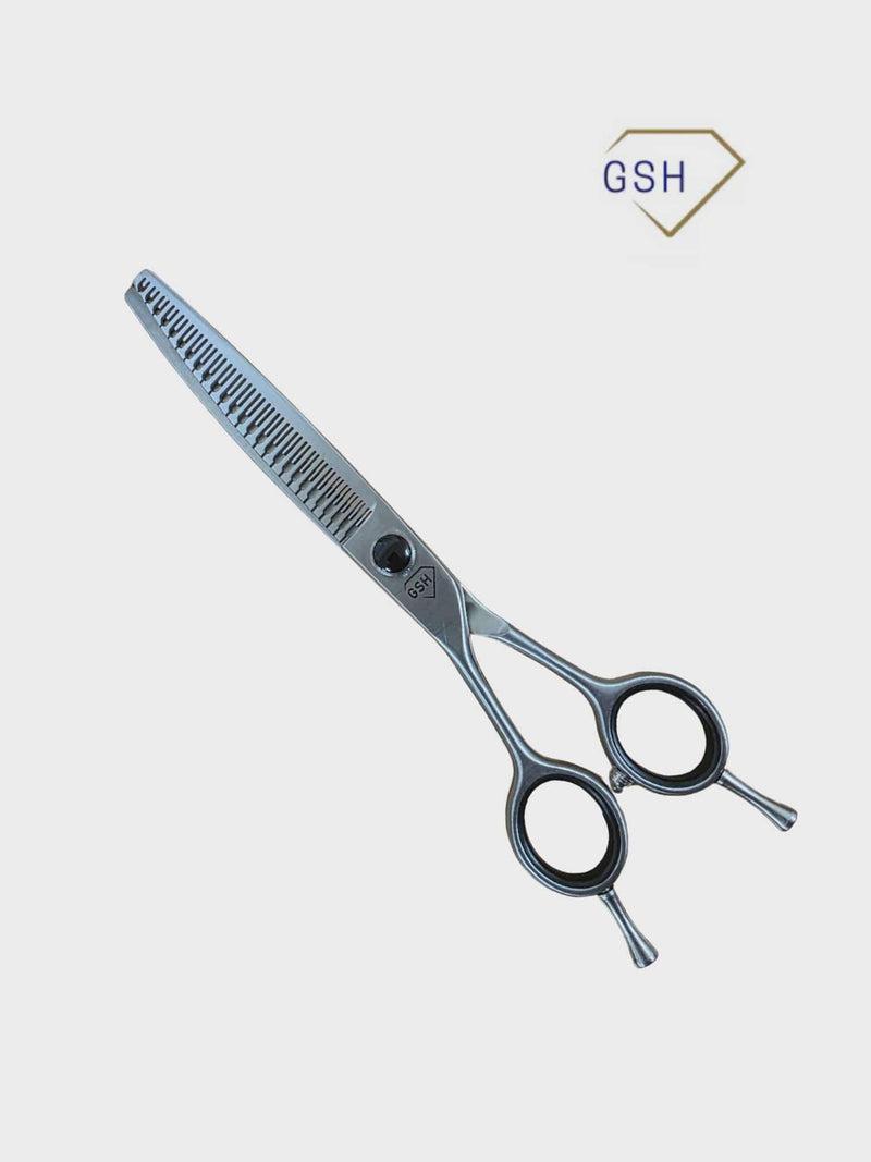 Groomer Supply House GSH Classic Shears 7.5-inch left curved double time blades for precise grooming and cutting.