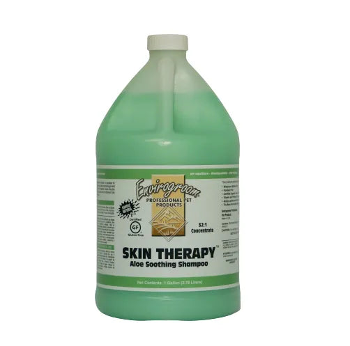 Envirogroom Skin Therapy 32:1 Aloe Antiseptic Shampoo bottle with label, designed for soothing scalp care and skin health.